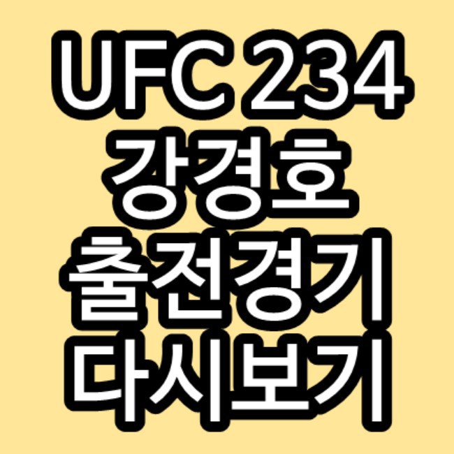 UFC 234 강경호vs이시하라 테루토 경기영상 다시보기