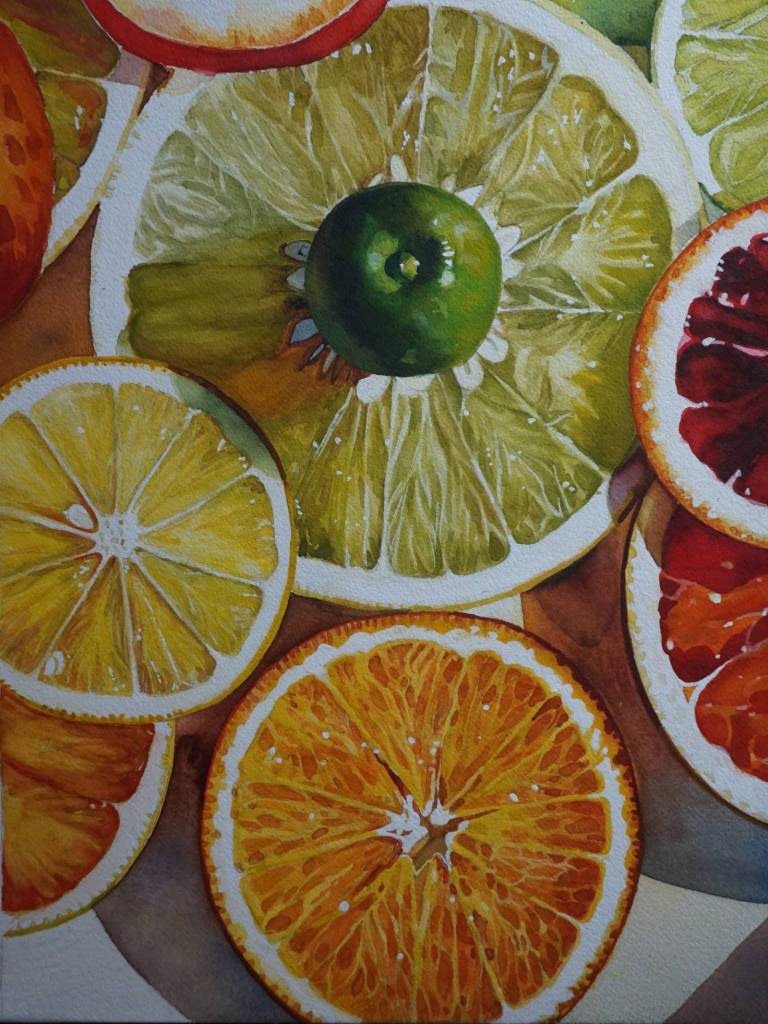 오렌지  과일 그림 수채화 10호