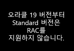 오라클 19C Standard 버전은 RAC 기능을 지원하지 않습니다.