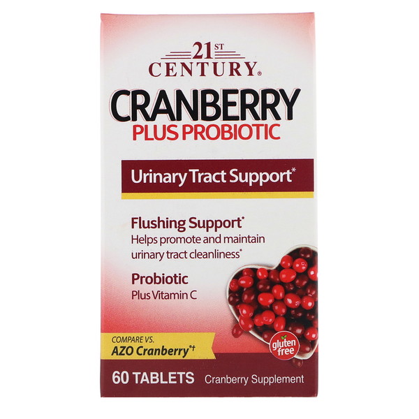 아이허브 프로바이오틱스 추천 21st Century, Cranberry Plus Probiotic, 캡슐 60정 후기와 정보