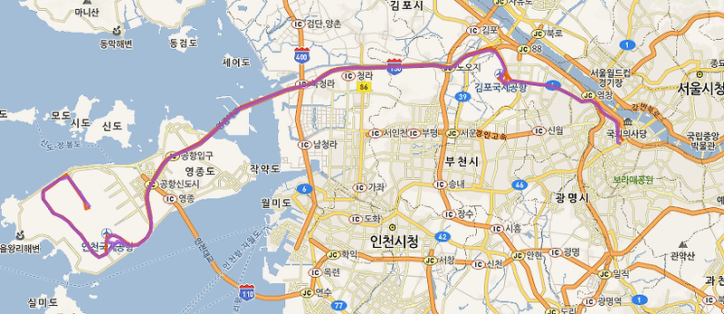 공항버스 6008 시간표  인천공항<-김포공항,등촌역,당산역->영등포