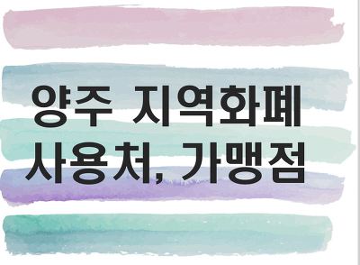 양주 지역화폐(양주사랑카드) 가맹점, 사용처