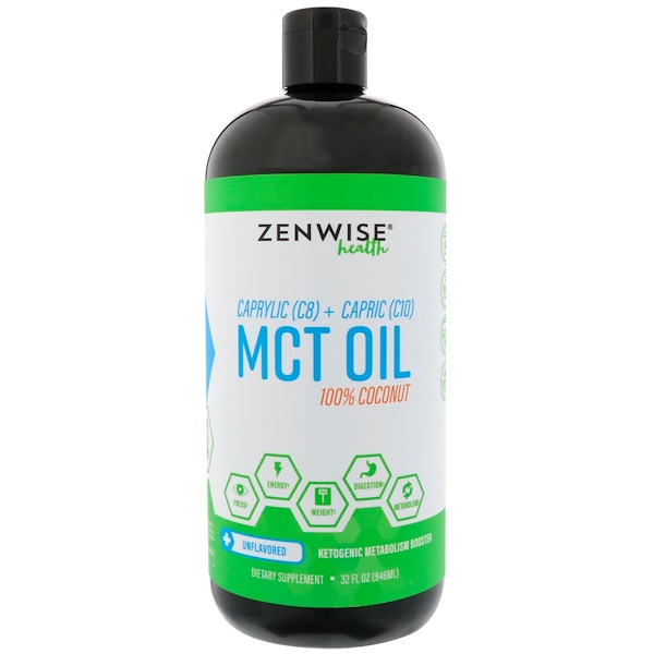 아이허브 mct오일 다이어트보조제 Zenwise Health 카프릴릭 (C8) + 카프릭 (C10) MCT 오일 100% 코코넛 무맛 후기