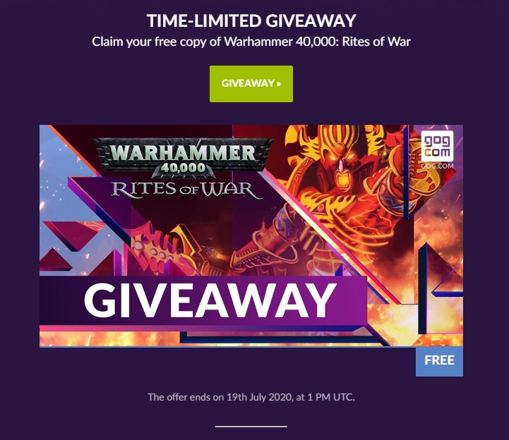GOG Warhammer 40,000: Rites of War 무료 배포