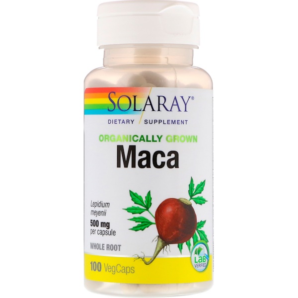 아이허브 남성건강영양제 추천 Solaray, Organically Grown Maca, 500 mg, 100 VegCaps 후기와 정보
