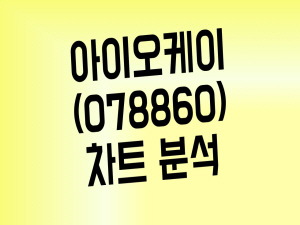 아이오케이(078860) 컴퍼니 주가 간단 차트분석(Feat. 소속연예인)
