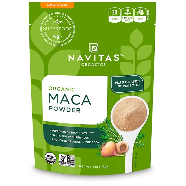 아이허브 남성건강영양제 추천 Navitas Organics, 유기농 마카 파우더, 4 oz (113 g) 후기와 정보