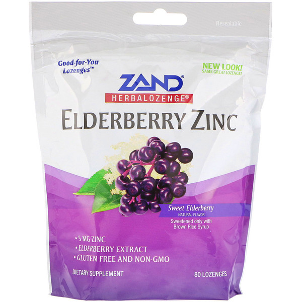 아이허브 Zand, HerbaLozenge, Elderberry Zinc, Sweet Elderberry, 80 Lozenges후기와 추천정보