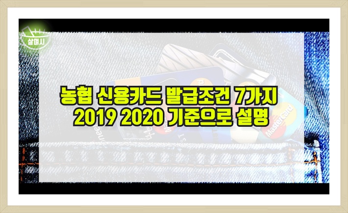 농협 신용카드 발급조건 7가지 2019 2020 기준설명