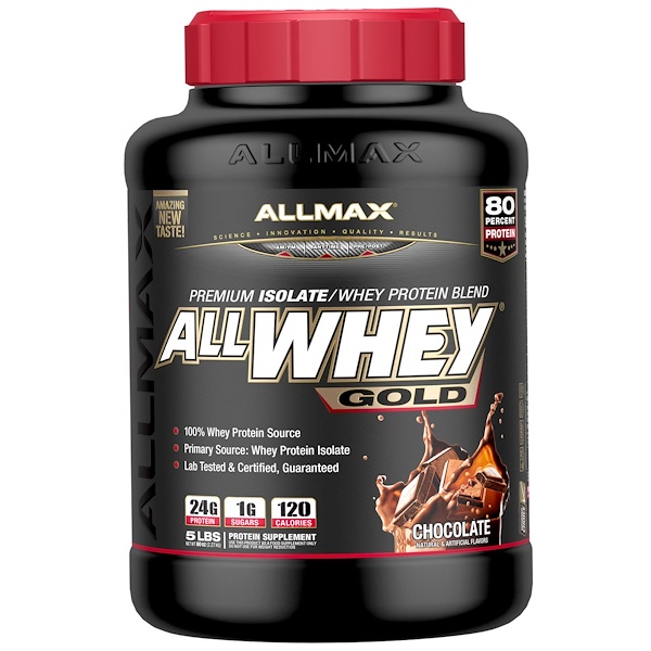 아이허브 유청단백질보충제 추천 ALLMAX Nutrition, 올웨이 골드, 100% 유장 단백질 + 프리미엄 유장 분리 단백질, 초코릿, 5 lbs. (2.27 kg) 후기와 정보
