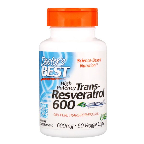 아이허브 레스베라트롤 항염증 항산화제 Doctor's Best High Potency Trans-Resveratrol 600 mg 후기