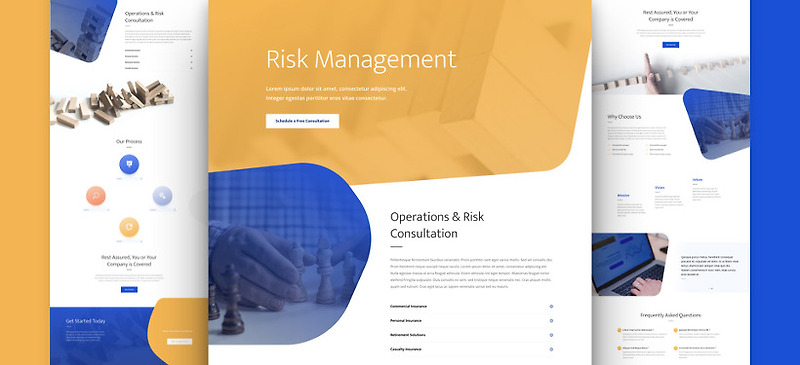 Divi 테마용 무료 레이아웃 팩: 리스크 관리(Risk Management)