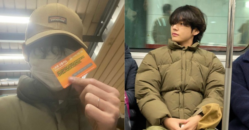 [방탄소년단 뷔] : BTS V rides the Metro train and trended on social media for his ride on public transport 봅시다