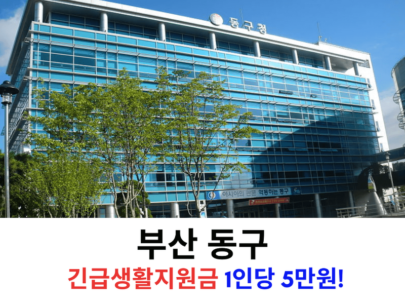 부산 동구 긴급생활지원금 1인당 5만원!