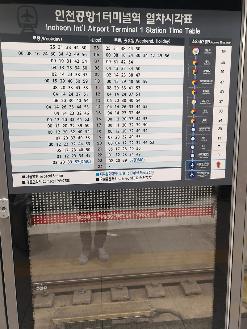 공항철도 열차 시간표(2019.4.8)