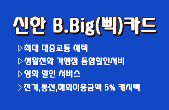 [신한카드] 신한 B.Big(삑)카드 혜택