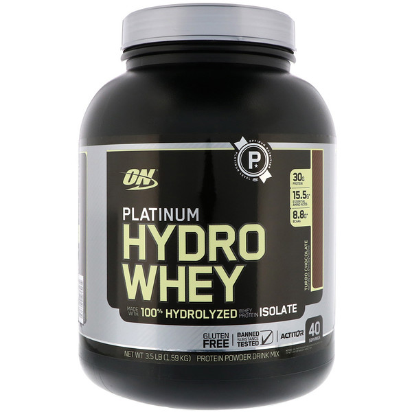 아이허브 유청단백질보충제 추천 Optimum Nutrition, Platinum Hydrowhey, Turbo Chocolate, 3.5 lbs (1,590 g) 후기와 정보