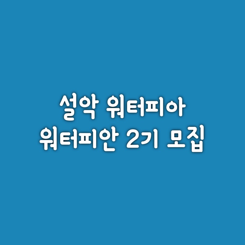 [대외활동]설악 워터피아 워터피안2기 모집