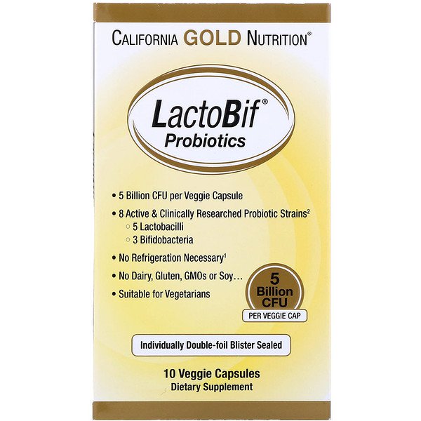 아이허브 프로바이오틱스 추천 California Gold Nutrition, LactoBif유산균, 50억 유산균 CFU, 10 베지켑슐 후기와 정보