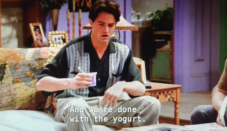 트랜드 미드 프렌즈 시즌1-12 영어 표현 We're done with the yogurt.  하루 딱 한 문장 ~~