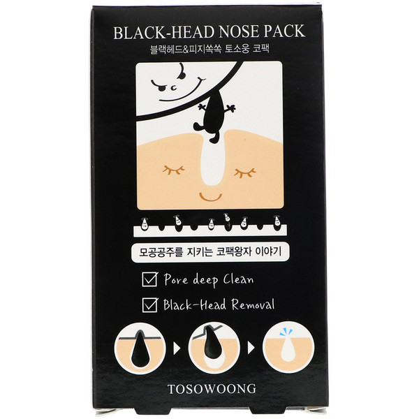 iherb Korean Beauty Products(K-Beauty) best items Tosowoong, Black-Head Nose Pack, 8 Sheets reviews