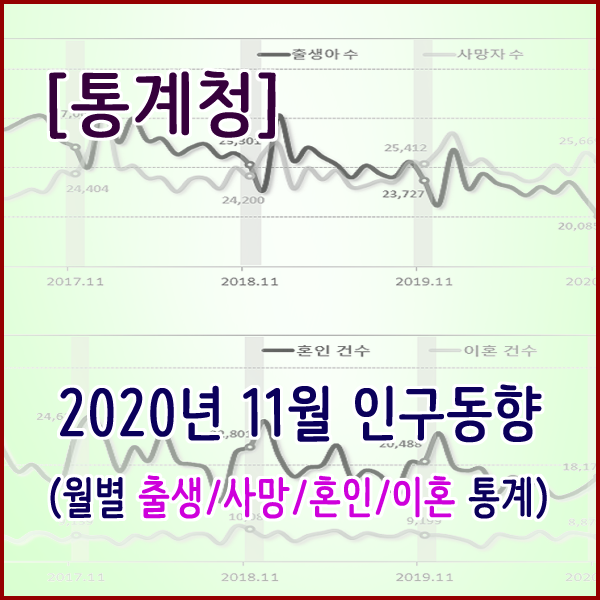 [통계청] 2020년 10월 인구동향(출생,사망,혼인,이혼)