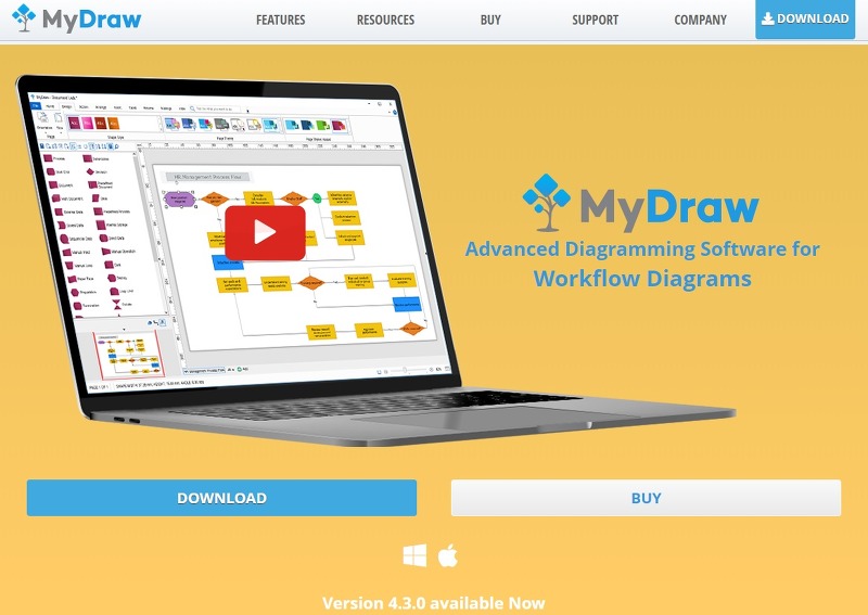 무료 소프트웨어 - 고급 다이어그램 작성 프로그램 MyDraw