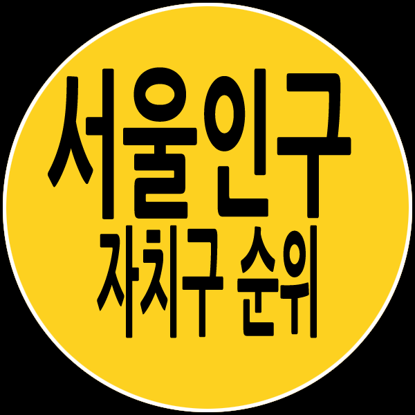 서울 인구수 25구별인구 순위 최신판!