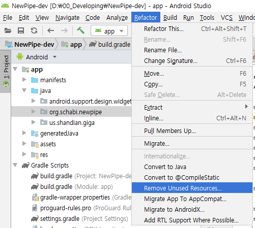 [Android Studio] Remove all unused resources from an android project