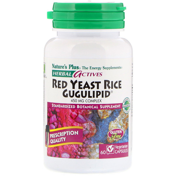 아이허브 아이허브 고지혈증개선(콜레스테롤) 홍국쌀 추천 Nature's Plus, Herbal Actives, Red Yeast Rice Gugulipid, 450 mg, 60 Vegetarian Capsules 후기와 정보