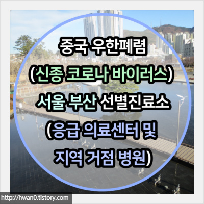 중국 우한폐렴(신종코로나바이러스) 서울 | 부산 | 대구 선별진료소(응급의료센터 및 지역거점병원)