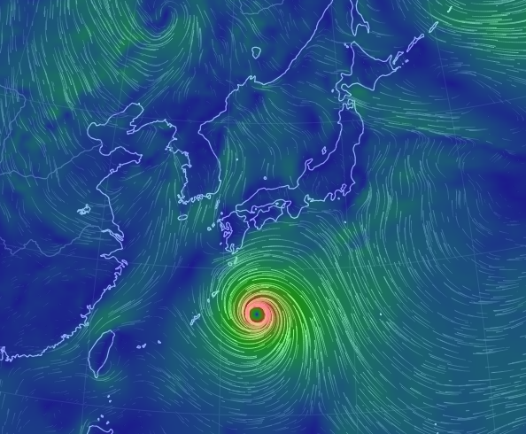 제21호 태풍 제비 일본 오키나와 동쪽 북상중