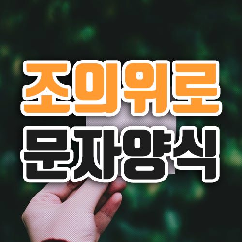 조의 위로 문자 작성팁 대공개