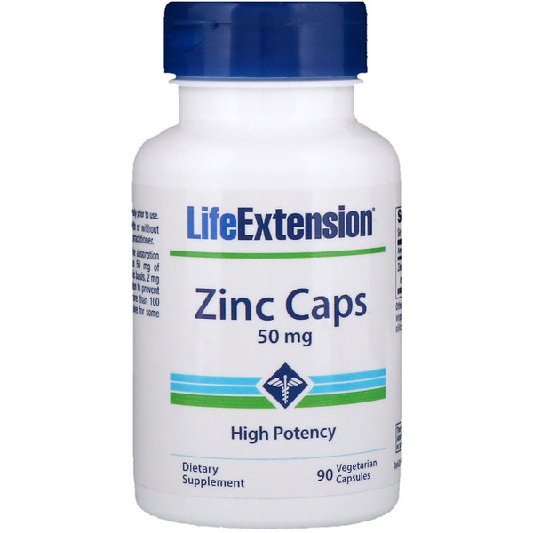 아이허브 Life Extension, 아연 캡스, 높은 효능, 50 mg, 90 베지캡후기와 추천정보
