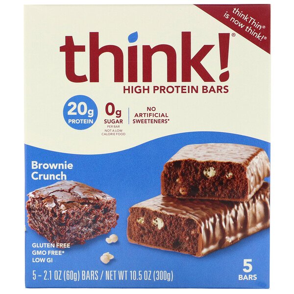 아이허브 프로틴바 ThinkThin High Protein Bars Brownie Crunch 5 Bars 후기