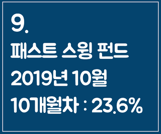 9. 패스트 스윙 펀드 2019년 10월(10개월차) - 코스피 대비 수익률 +23.6%