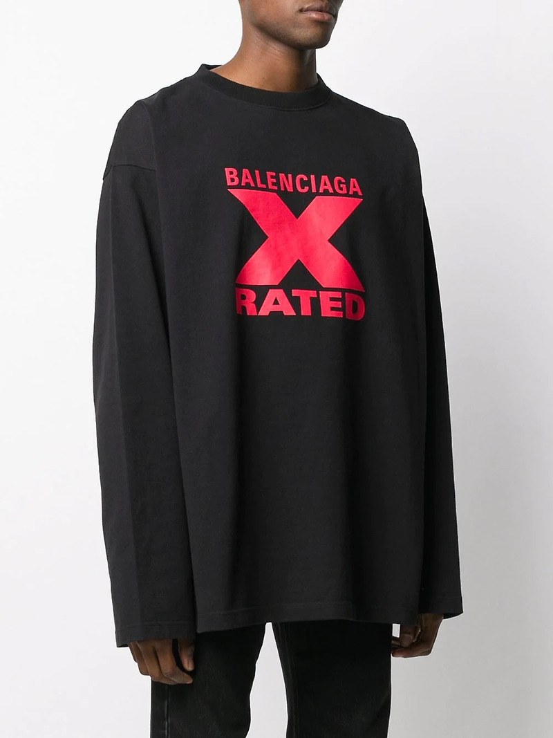 [BALENCIAGA] 발렌시아가 20SS X-RATED 로고 스웨트 셔츠 맨투맨 티셔츠