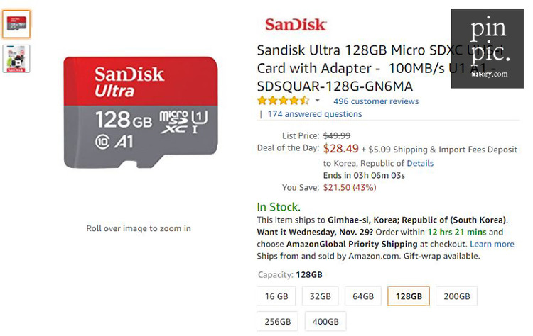 블랙프라이데이 아마존 핫딜: 샌디스크 마이크로 SD카드 Sandisk Ultra 128GB Micro SDX 특가, 해외직구 추천