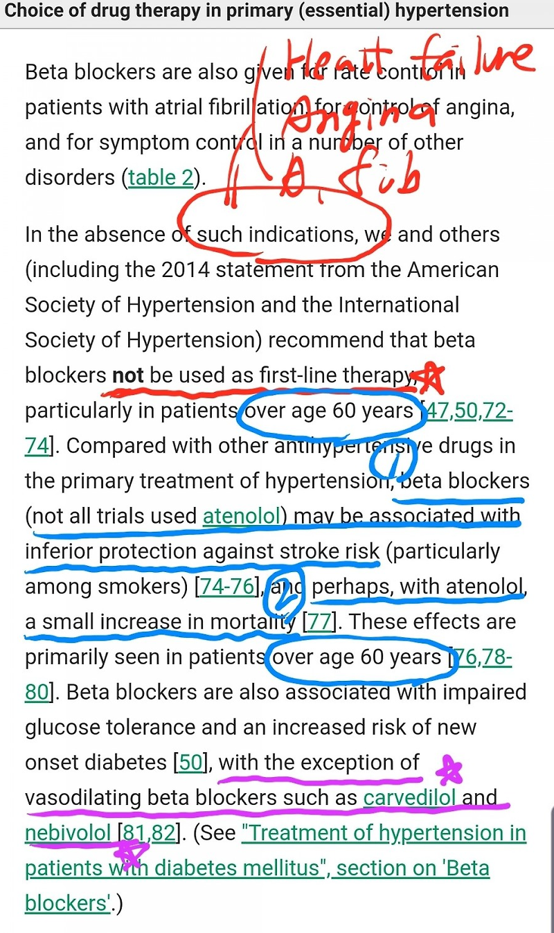 베타차단제, 고혈압 적정성 펑가 ~~