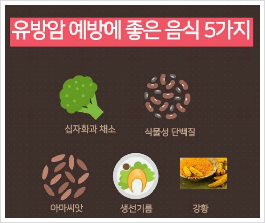 유방암 예방에 탁월한 5가지 음식