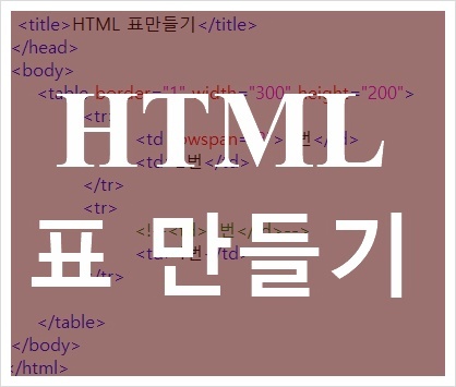 html 표만들기 입니다