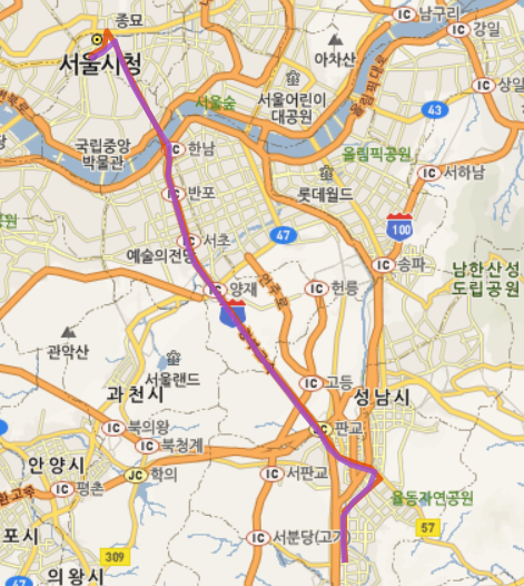 M4102 광역급행M버스 시간표 성남,분당,미금역,정자여,서현역<->종로,을지로,남대문시장
