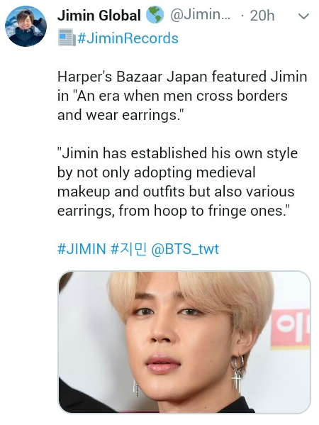 방탄소년단 지민 트렌드세터 : Harper's Bazaar 하나본 featured BTS Jimin 대박
