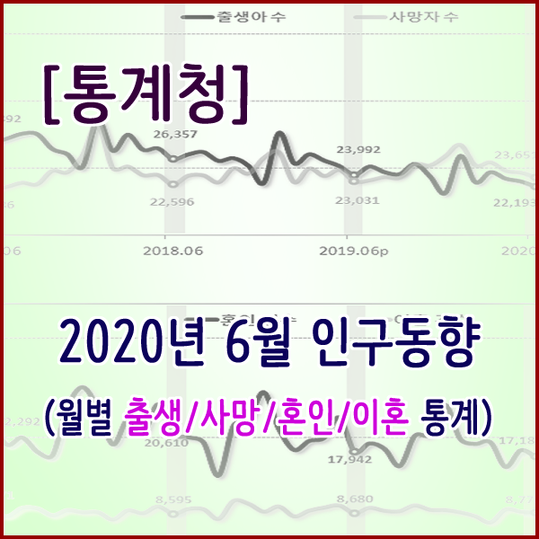 [통계청] 2020년 6월 인구동향(출생,사망,혼인,이혼)