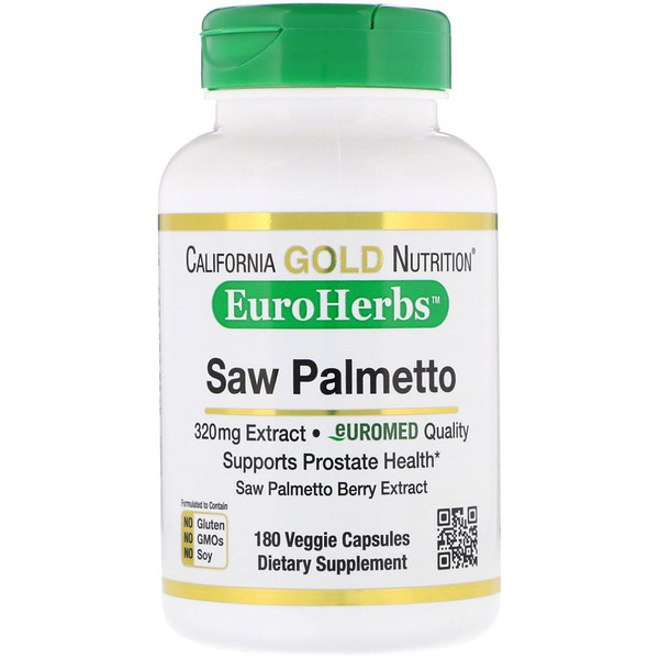 아이허브 전립선건강(쏘팔메토) 추천 California Gold Nutrition, 쏘팔메토 추출물, EuroHerbs, 유럽 품질, 320 mg, 180 베지캡슐 후기와 정보