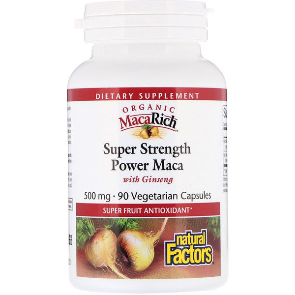 아이허브 남성건강영양제 추천 Natural Factors, Organic MacaRich, Super Strength Power Maca with Ginseng, 500 mg, 90 Vegetarian Capsules 후기와 정보