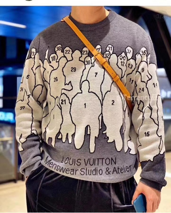 [LOUIS VUITTON] 루이비통 스튜디오 자카드 크루넥 스웨터 니트 티셔츠 1A5V50