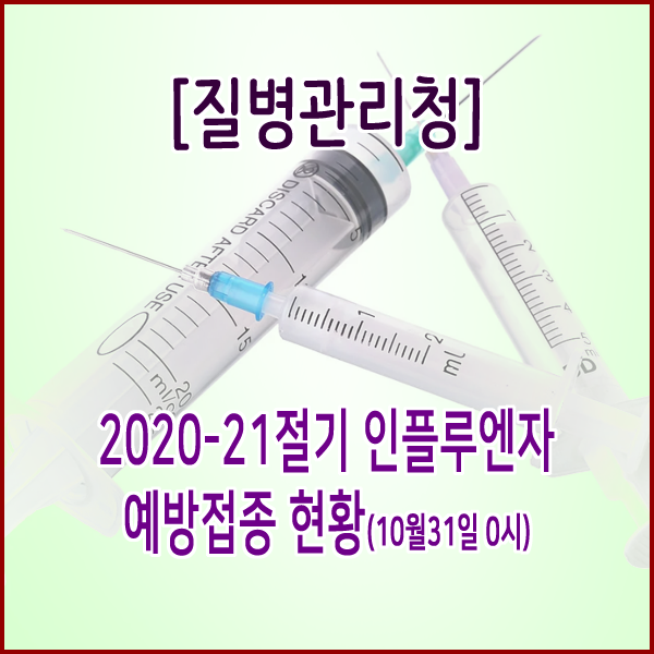 [질병관리청] 2020-21절기 인플루엔자 예방접종 현황(10월31일 0시)