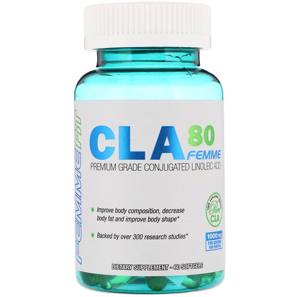아이허브 체지방감소 CLA(공액리놀렌산)  FEMME CLA80 Femme 프리미엄급 CLA 1000 mg 후기