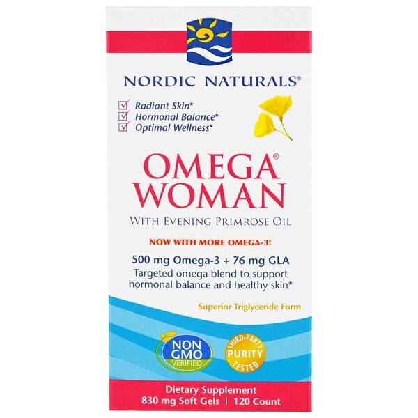 아이허브 달맞이꽃종자유(감마리놀렌산) 추천 Nordic Naturals, Omega Woman, 달맞이꽃 오일 함유, 830 mg, 120 소프트젤 후기와 정보